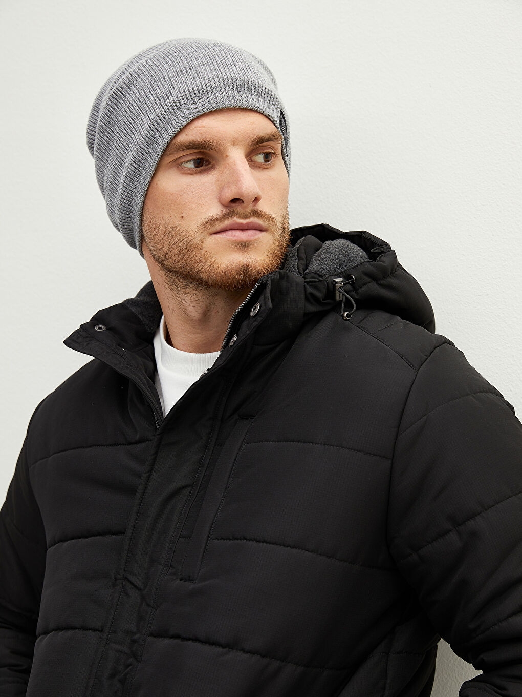 LCWAIKIKI Classic Manteau Bouffant Épais pour Hommes Gonflable avec Grande Capuche Moldée -W14174Z8-CVL