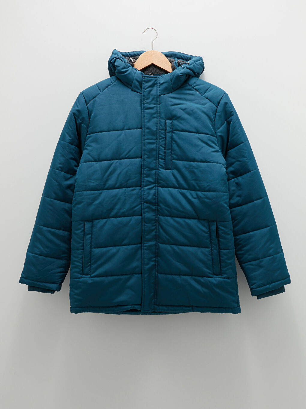 Dicker Herren-Steppmantel mit großer geformter Kapuze-5