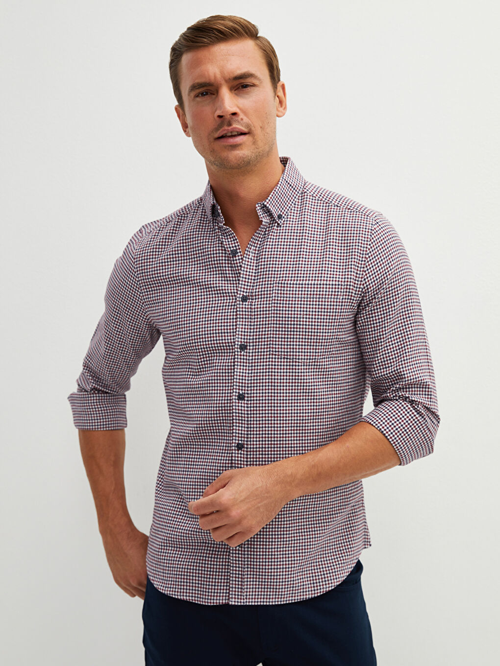 LC Waikiki Slim Fit Long Sleeve Plaid Twill Men's Shirt