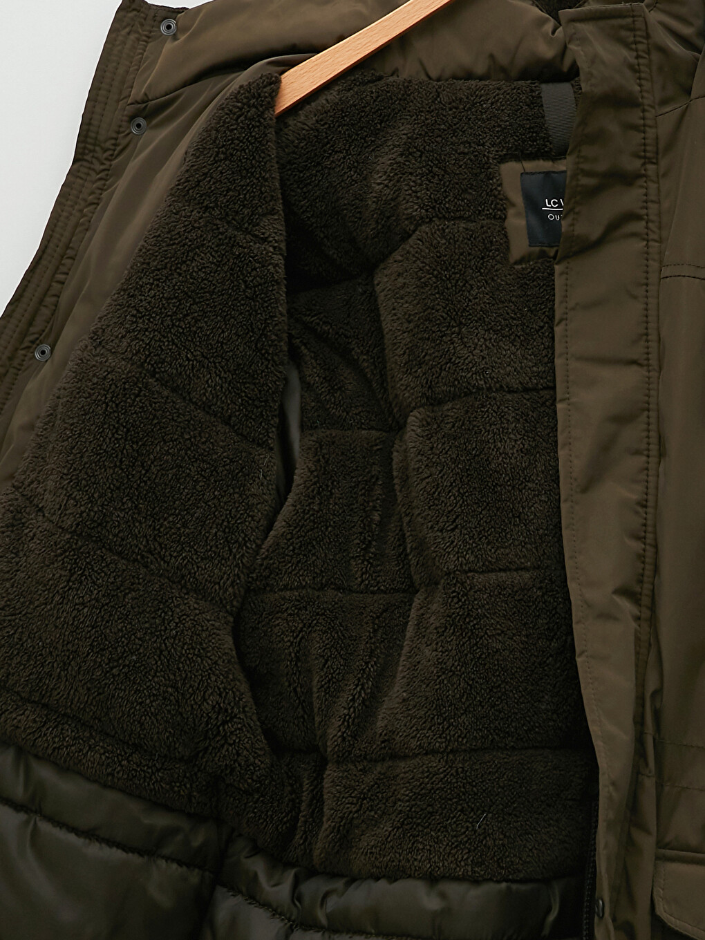 Standard Pattern Hooded Thick Men's Parka-7