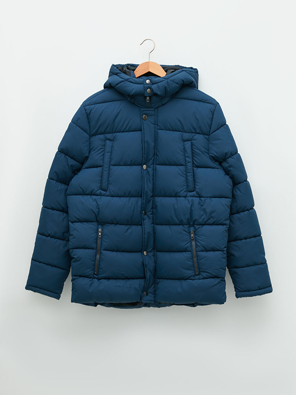 بالطو منتفخ بفتحة عادية بكابوش للرجال-7