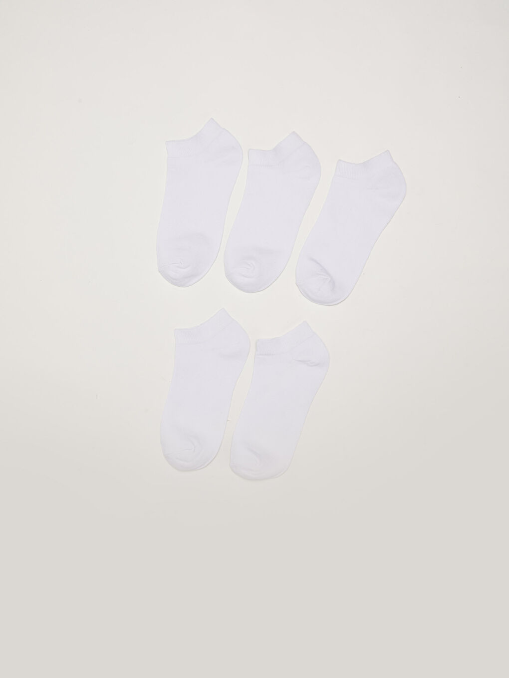 Plain Cotton Women's Booties Socks 5-Pack