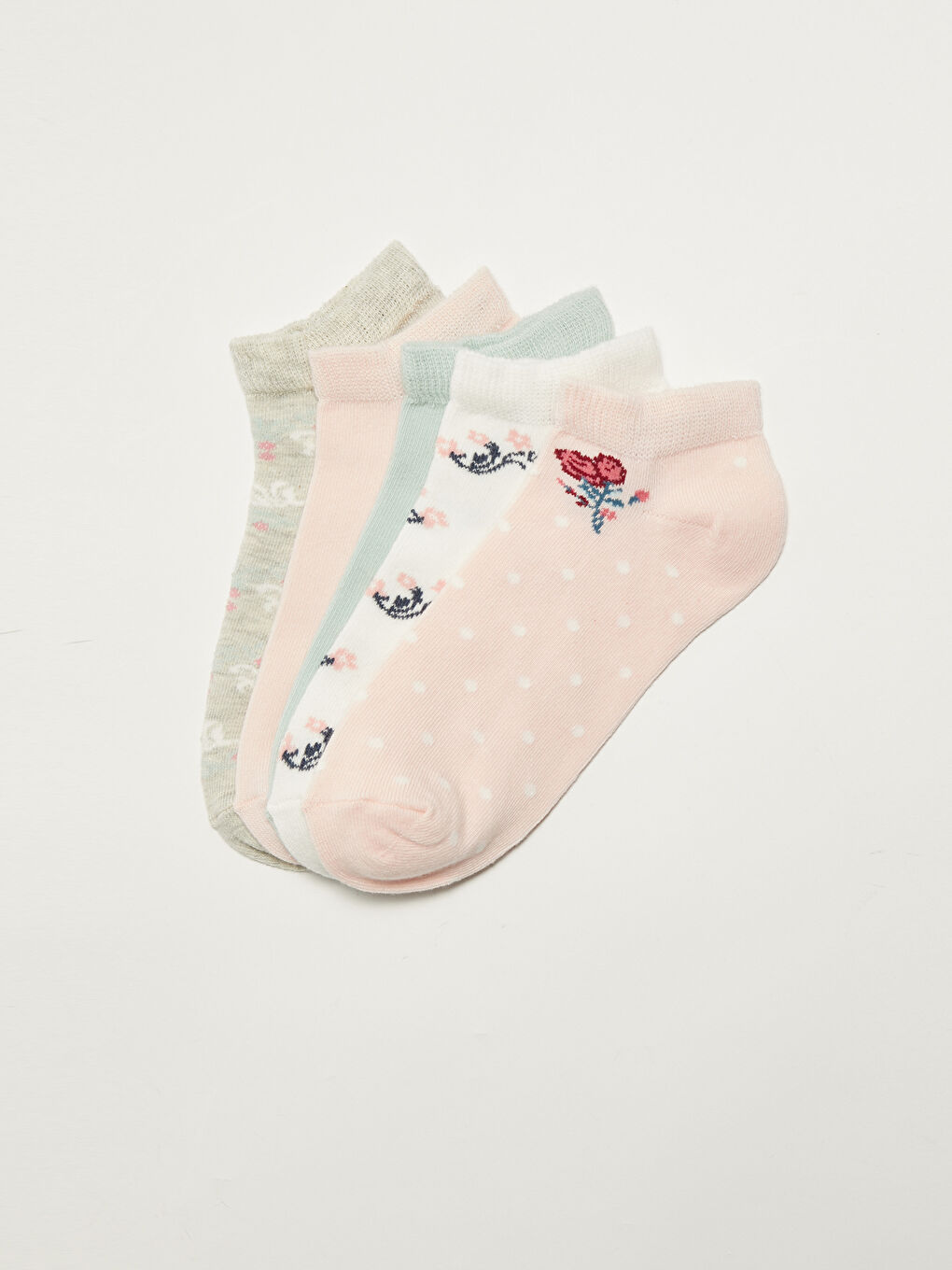 Patterned Cotton Women's Booties Socks 5-Pack