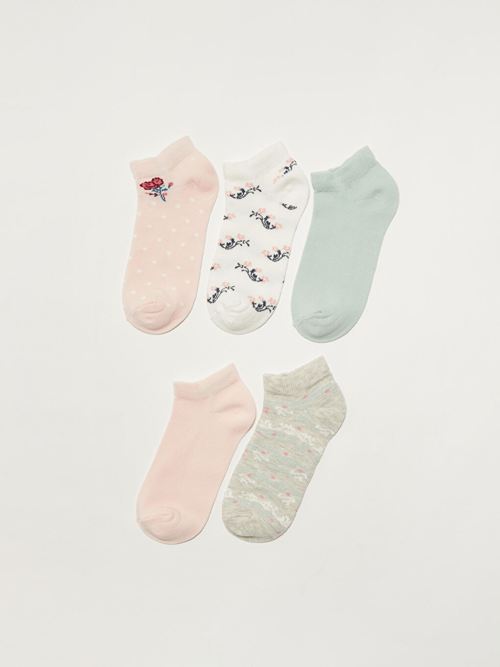 Patterned Cotton Women's Booties Socks 5-Pack-1