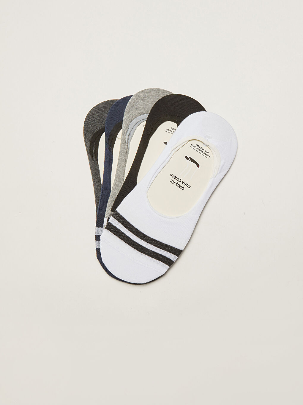 Striped Men's Invisible Socks 5 Pack