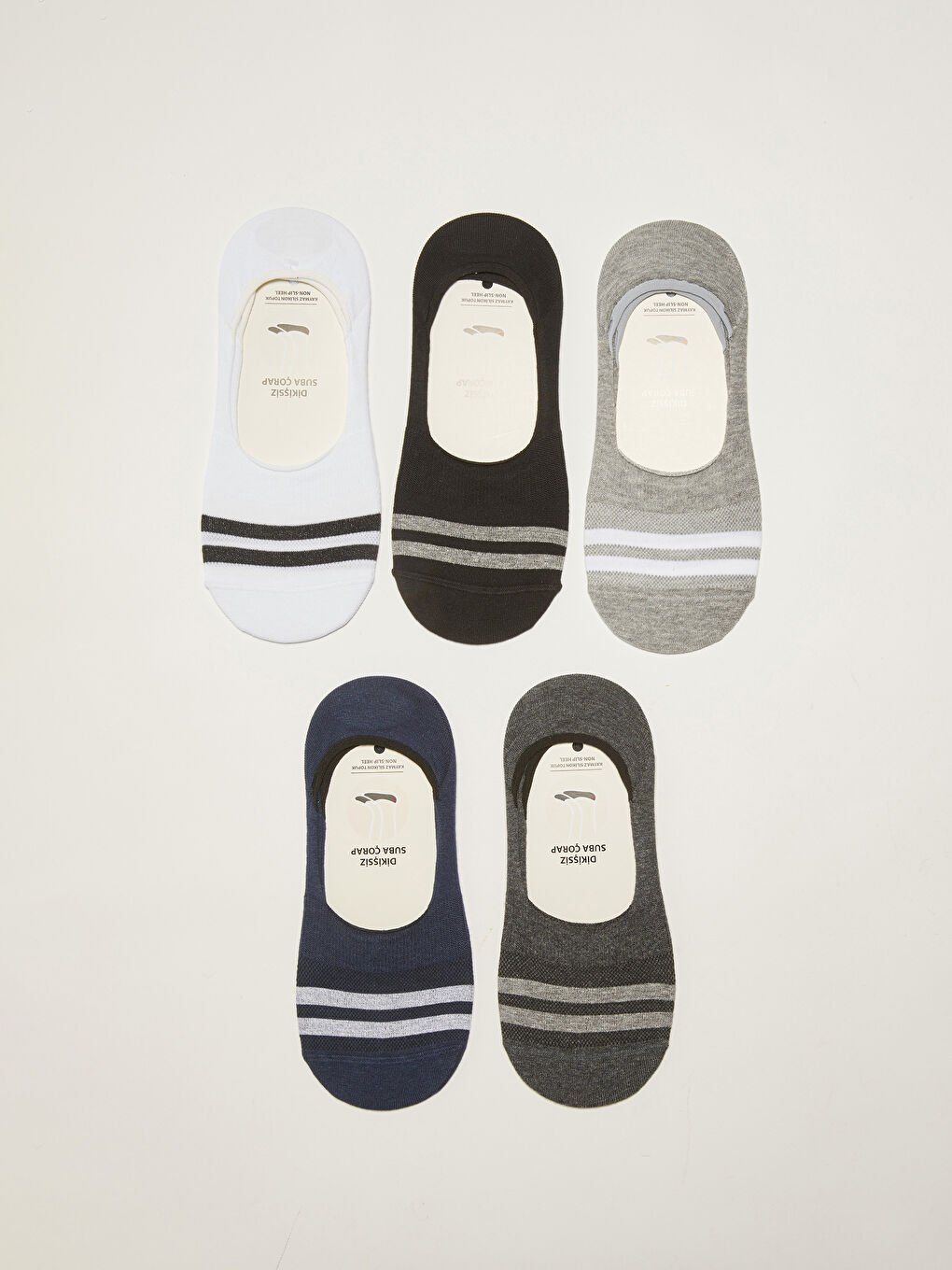 Striped Men's Invisible Socks 5 Pack-1