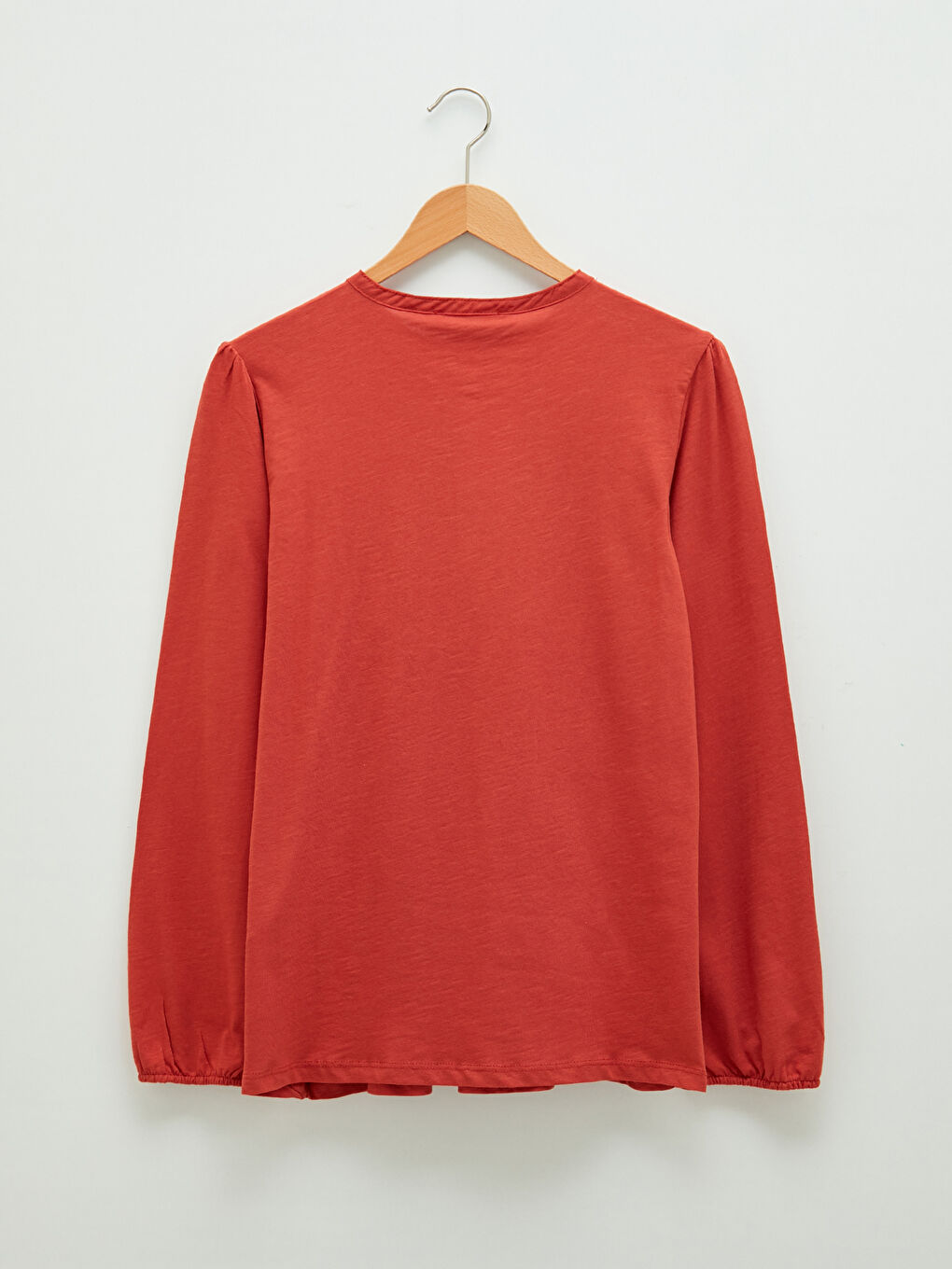 LCW Grace Crew Neck Embroidered Long Sleeve Women's Blouse -W14195Z8-GZH