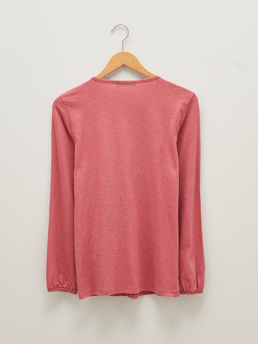 Pembe Bağlamalı Yaka Nakışlı Uzun Kollu Kadın Bluz-6