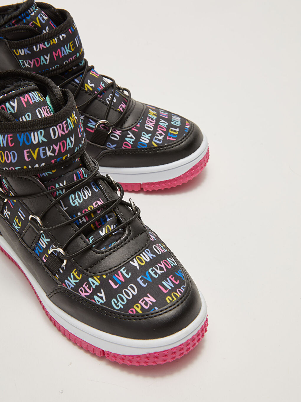 Bottes pour Filles à Imprimé Doublées de Fourrure avec Crochet et Boucle-5