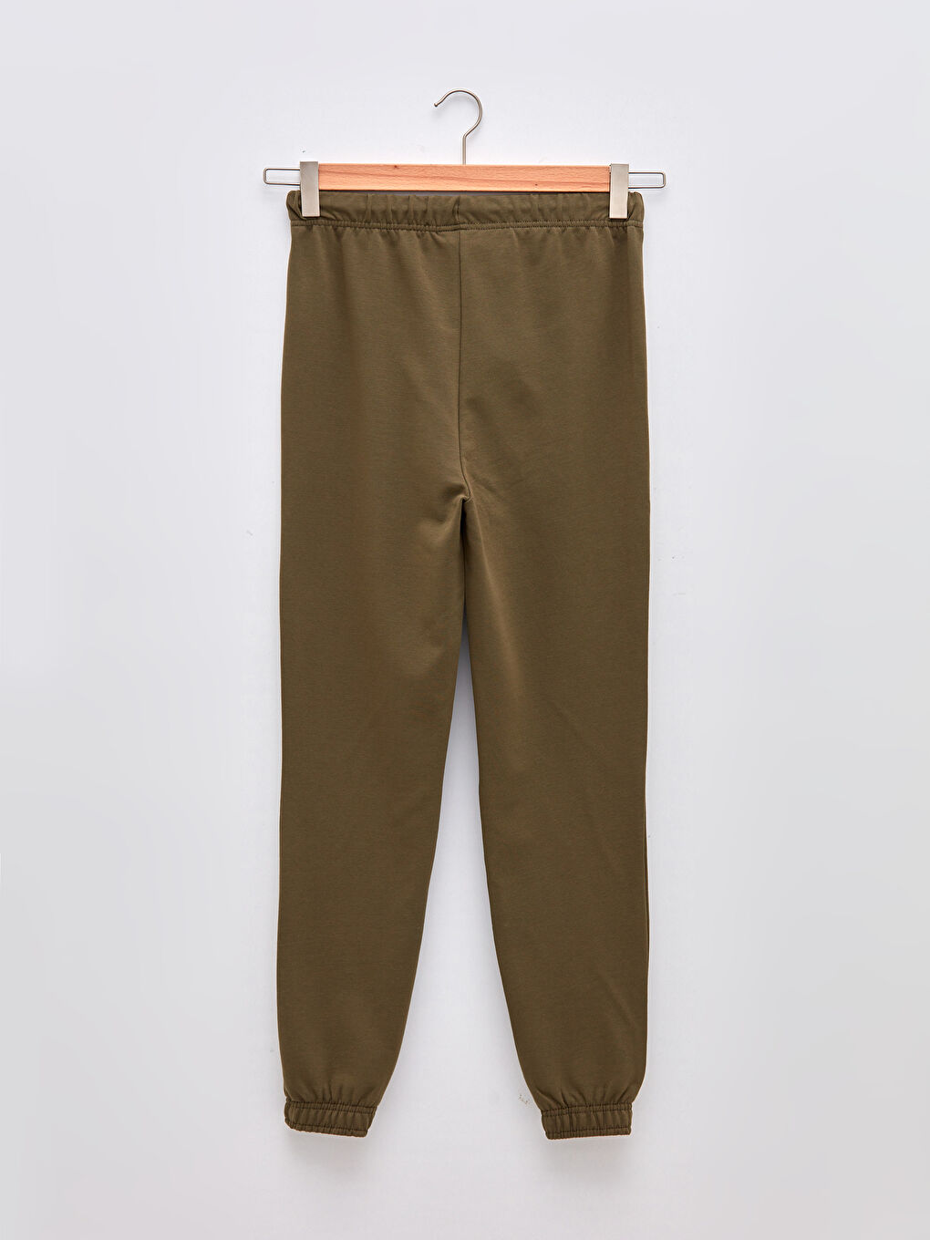 Haki Kadın Beli Lastikli Düz Eşofman Alt-6