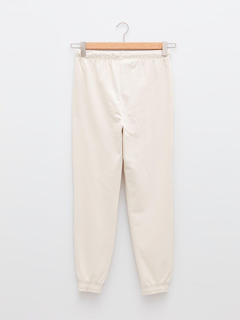 Bej Kadın Beli Lastikli Düz Eşofman Alt-6