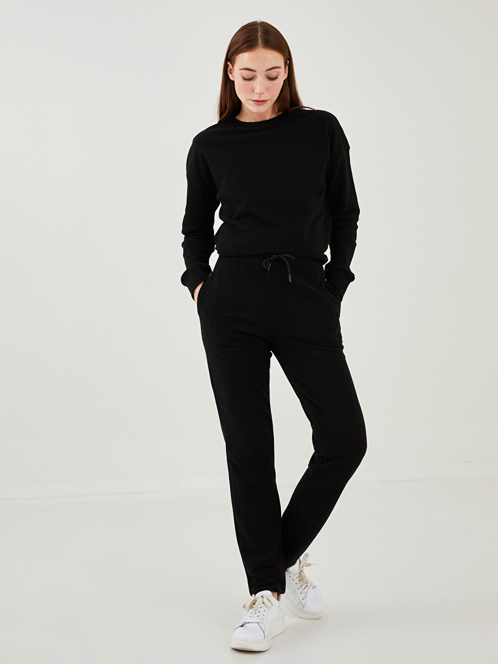 Elastic Waist Regular Pocket Detailed Women's Sweatpants