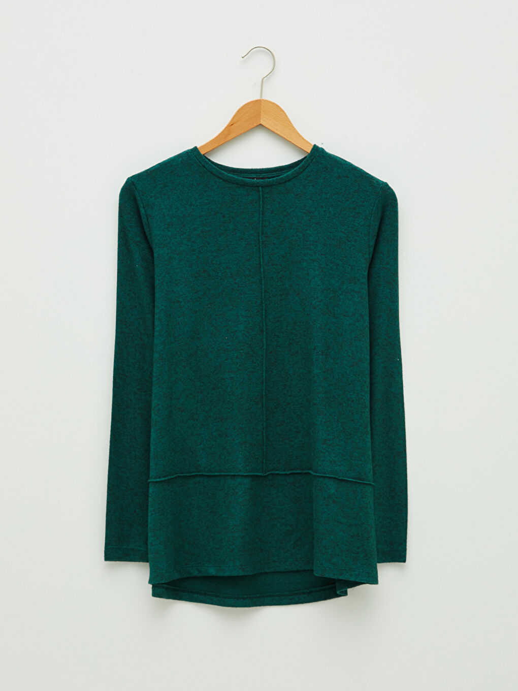 تيشيرت كم طويل سادة بياقة دائرية للسيدات-4