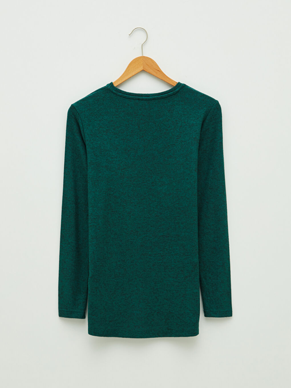 تيشيرت كم طويل سادة بياقة دائرية للسيدات-5