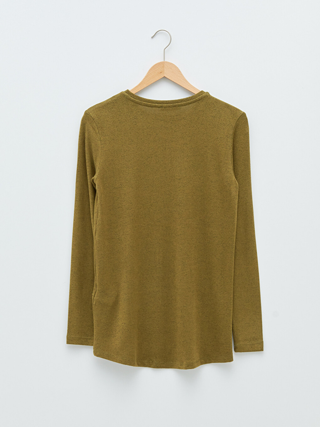 Tricou Simplu Cu Mânecă Lungă Și Guler Rotund Pentru Femei-6