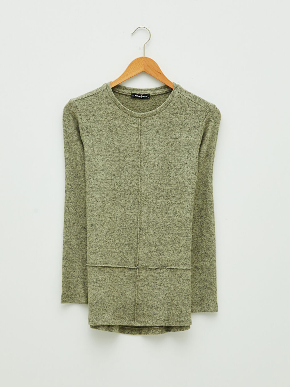 Crew Neck Plain Long Sleeve Women's T-Shirt-5