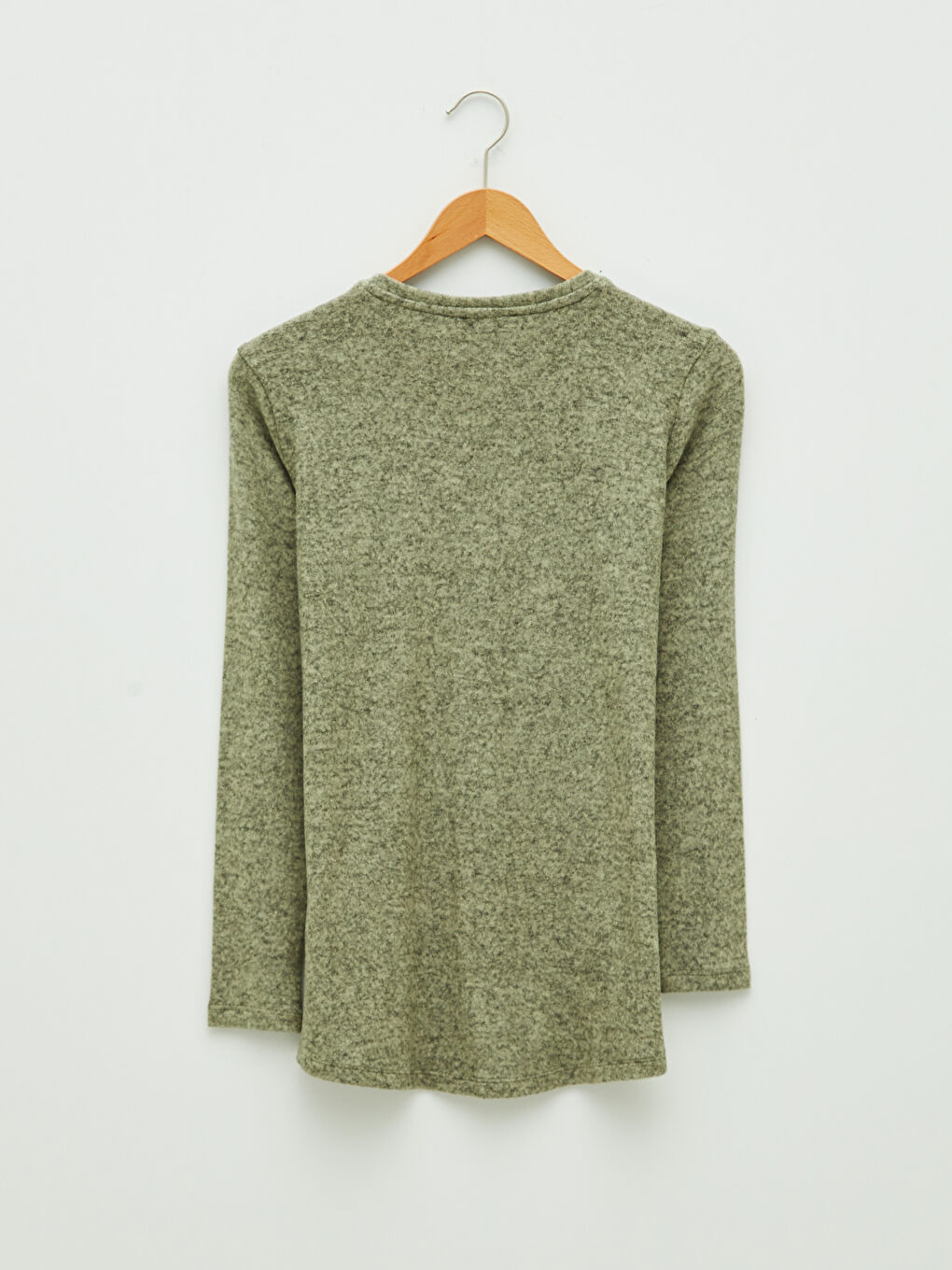 Crew Neck Plain Long Sleeve Women's T-Shirt-6