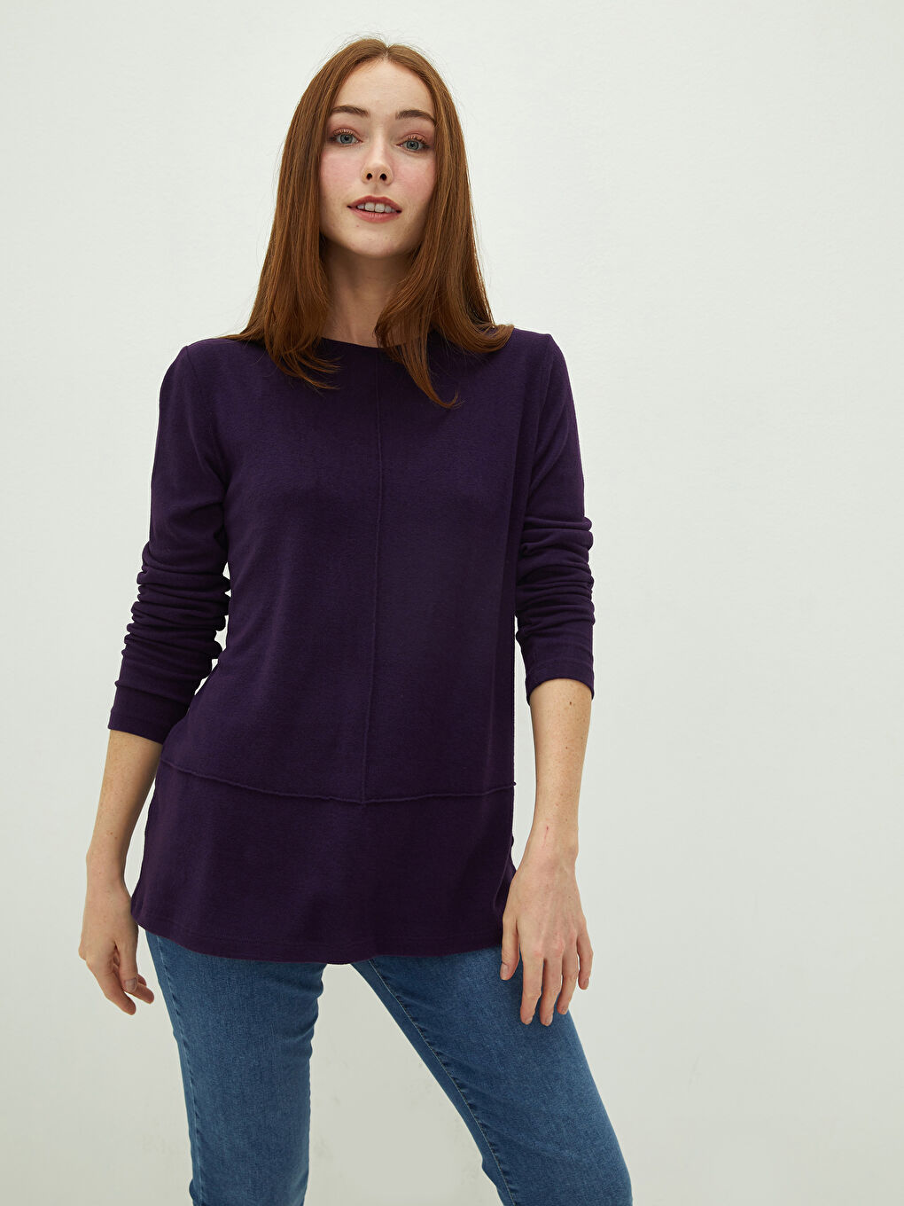 LCWAIKIKI Basic Crew Neck Plain Long Sleeve Women's T-Shirt -W14237Z8-LCP