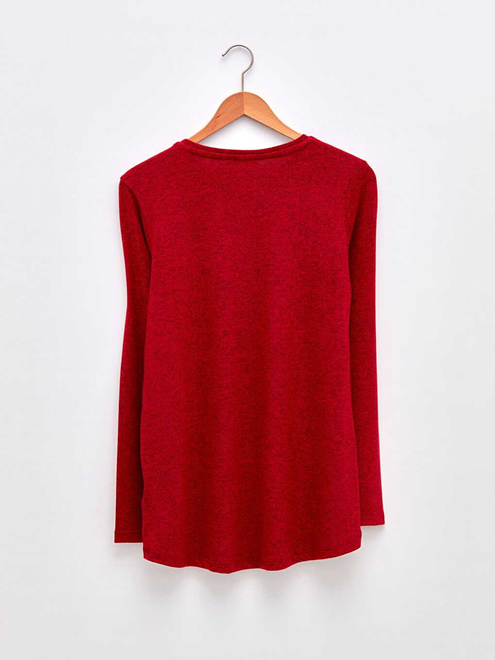 تيشيرت كم طويل سادة بياقة دائرية للسيدات-6