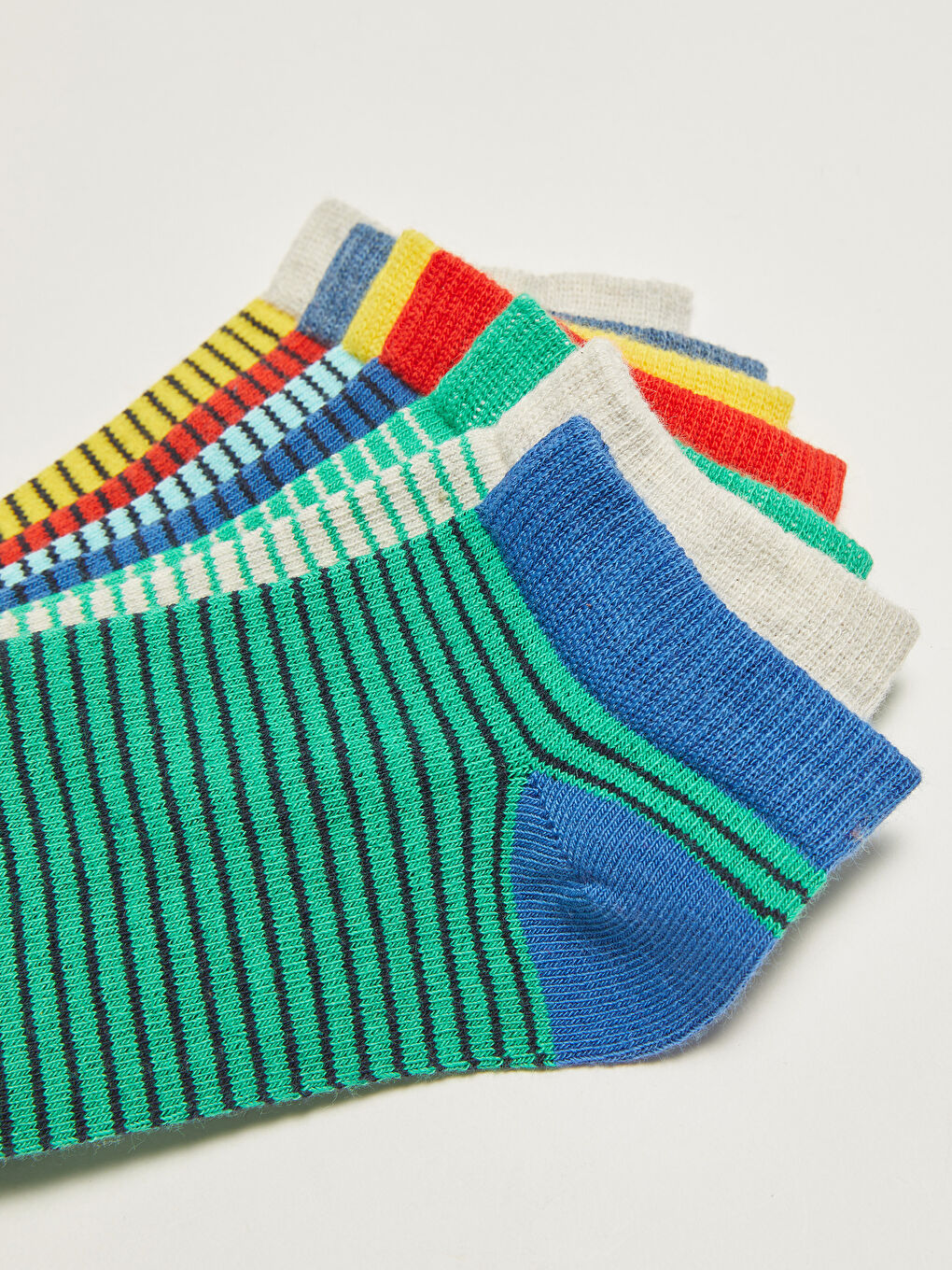 Karışık Çizgili Erkek Çocuk Patik Çorap 7'li-2