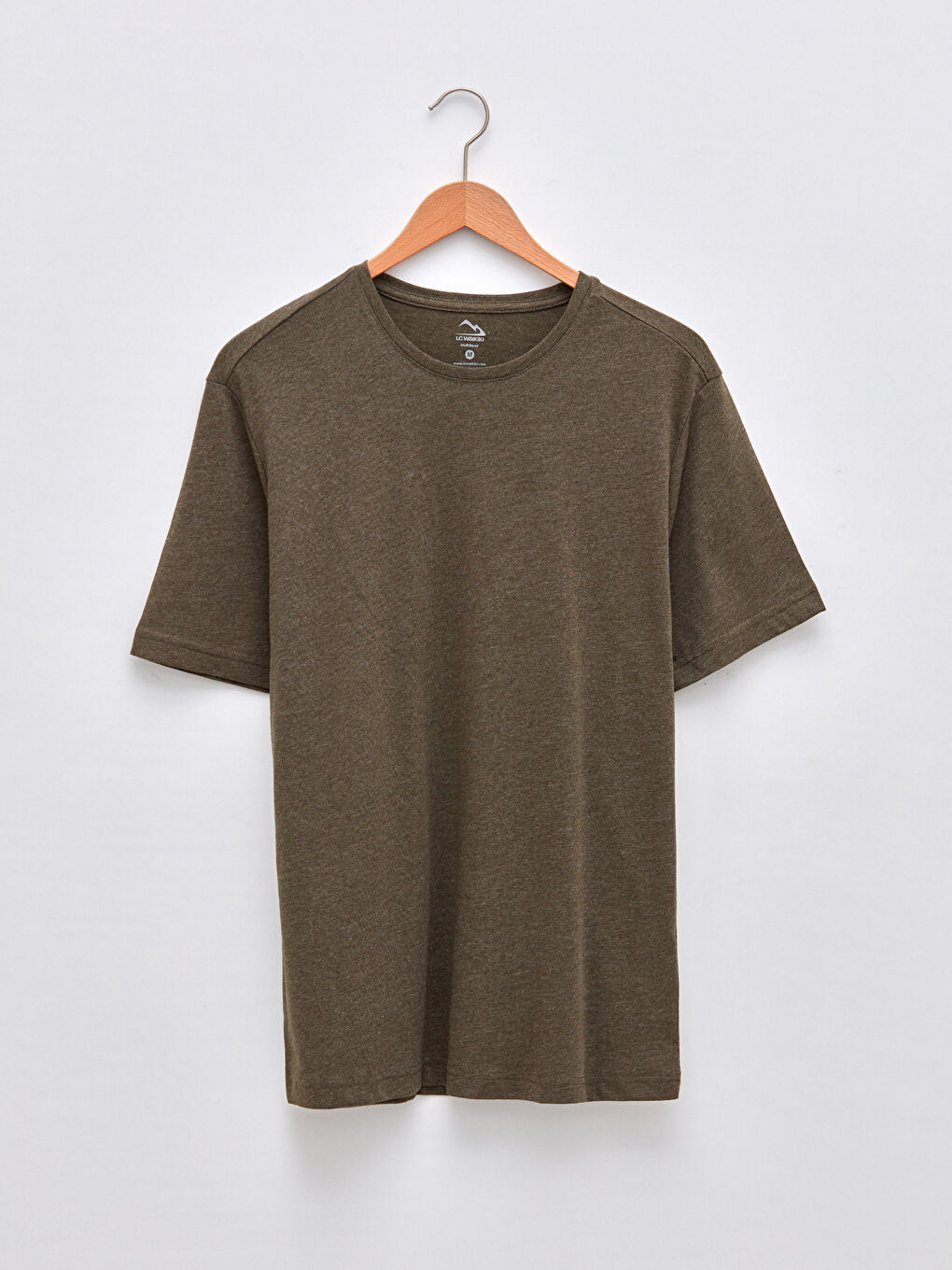 Haki Bisiklet Yaka Kısa Kollu Erkek Tişört-6