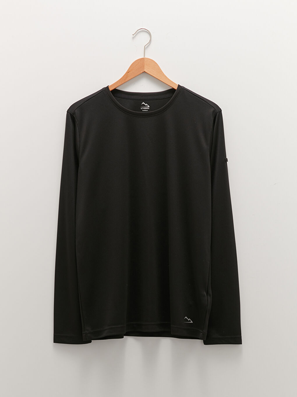 Siyah Bisiklet Yaka Uzun Kollu Erkek Tişört-5