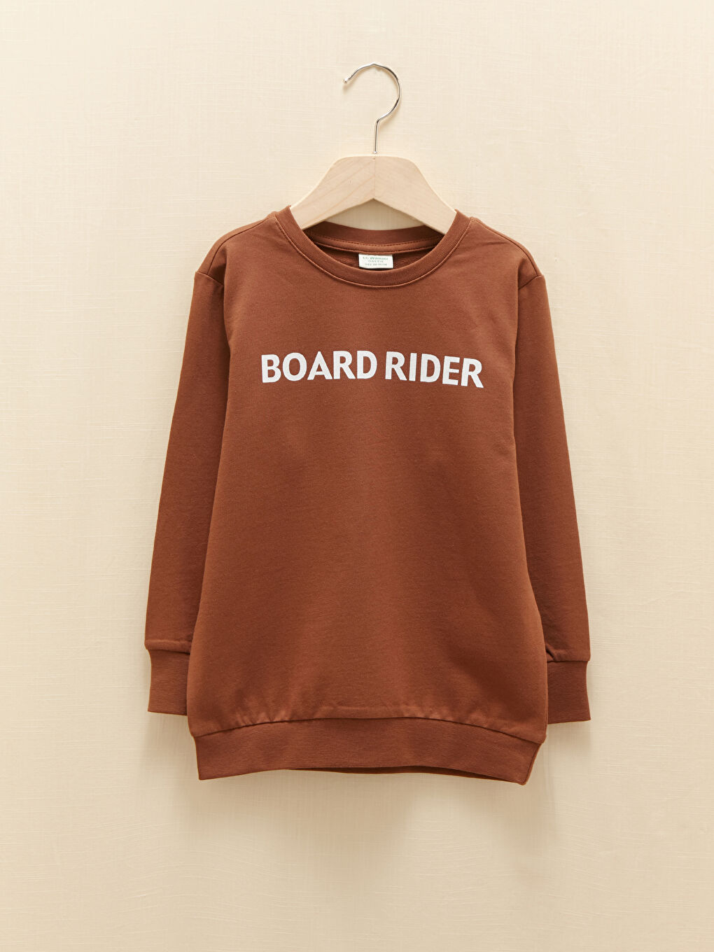 Kahverengi Bisiklet Yaka Baskılı Uzun Kollu Erkek Çocuk Pijama Takımı-1