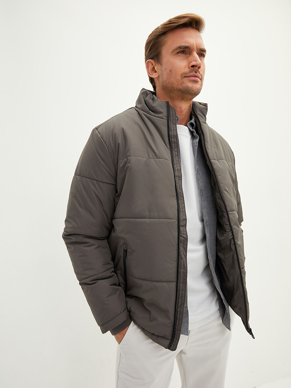 Standard Fit Funnel Neck Men's Coat