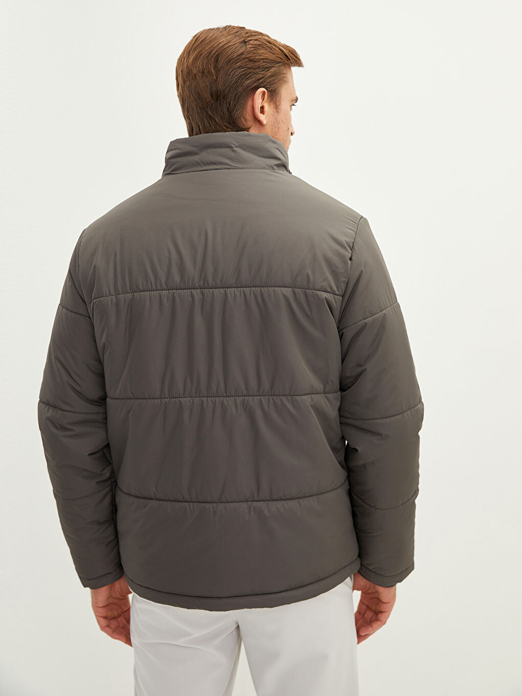 Standard Fit Funnel Neck Men's Coat-4