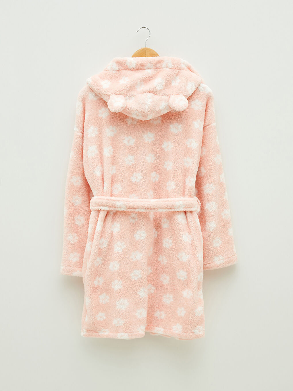 Hooded Collar Printed Long Sleeve Plush Women's Dressing Gown-6