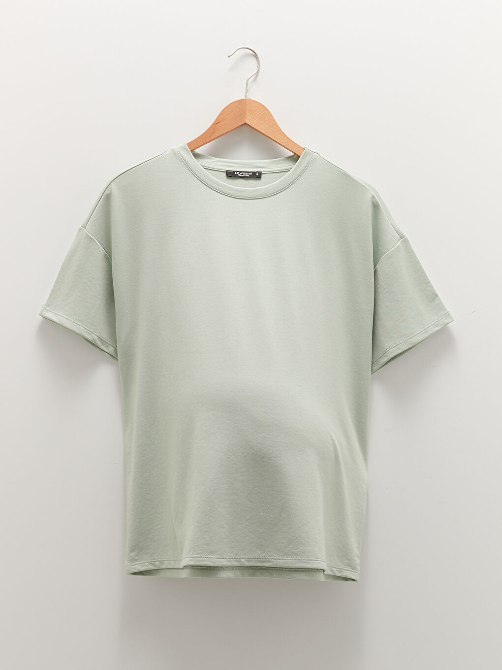 Crew Neck Plain Short Sleeve Maternity T-Shirt-5