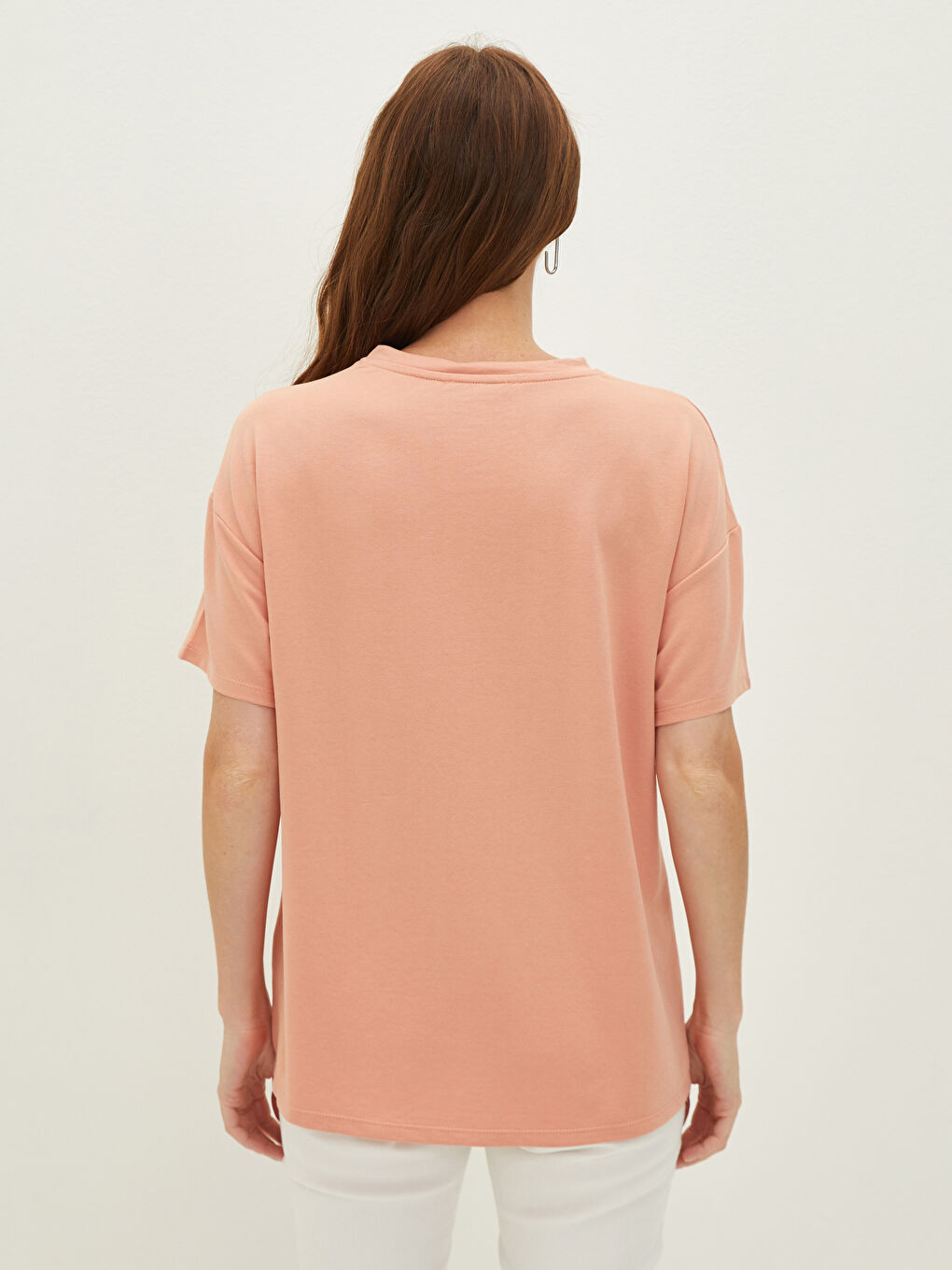 Crew Neck Plain Short Sleeve Maternity T-Shirt-9