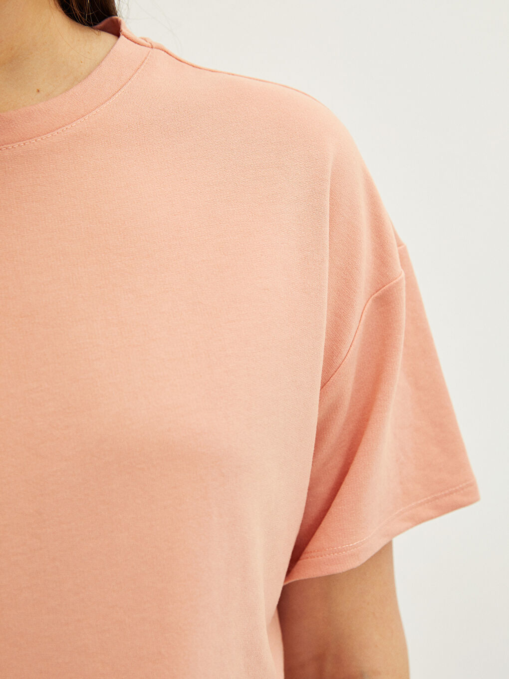 Crew Neck Plain Short Sleeve Maternity T-Shirt-6