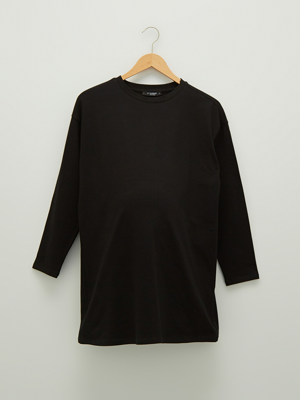 Crew Neck Straight Long Sleeve A-Line Maternity Tunic-5