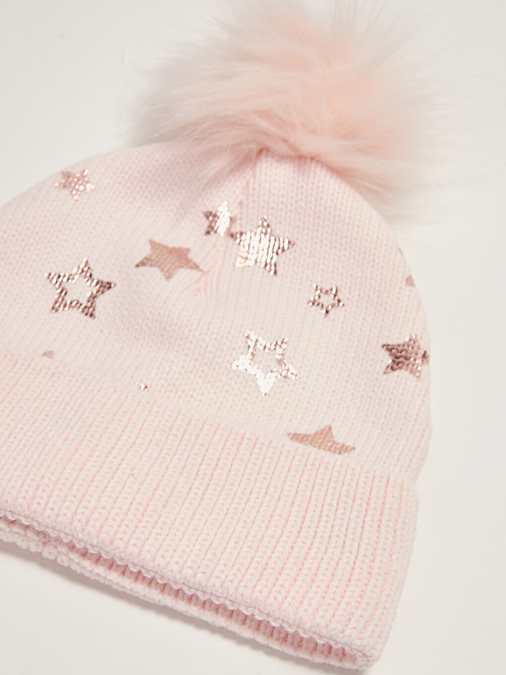 طاقية وسكارف مطبوع بنجوم لامعة للبنات-1