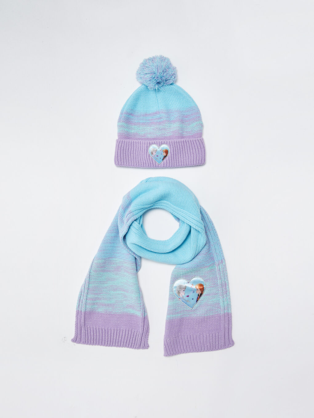 Girl's Frozen Printed Knitwear Scarf and Beanie