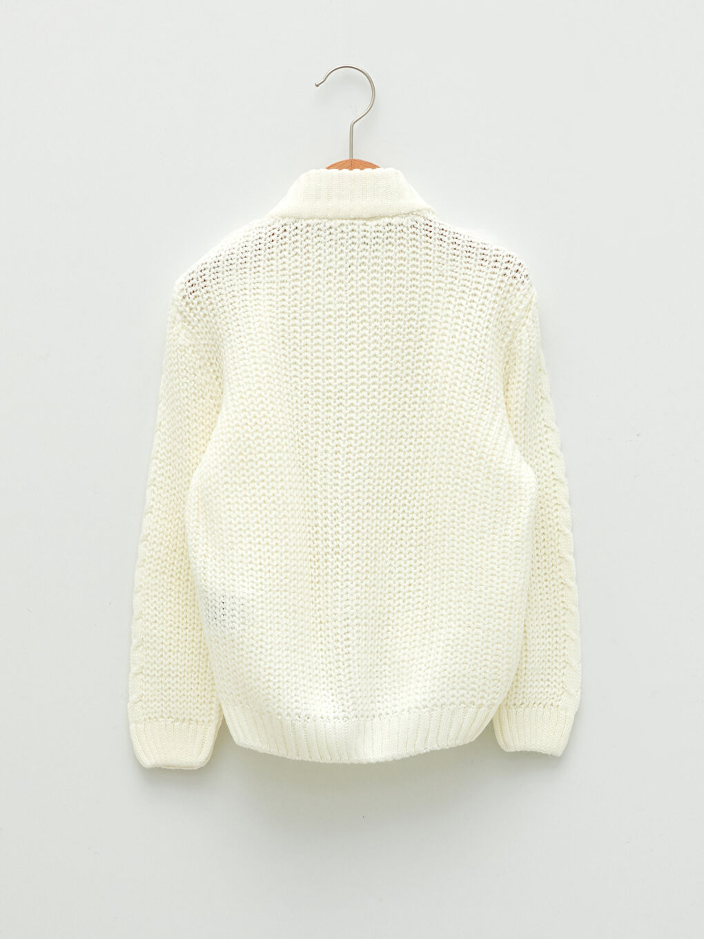 LCW Kids Rundhalsausschnitt Plüsch Detailierte Langarm Mädchen Strickjacke -W14467Z4-FDU
