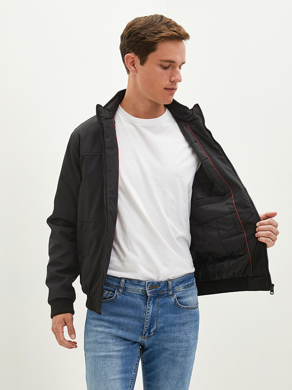 LC Waikiki Comfortable Fit Stand-Up Collar Men's Bomber Jacket -W14474Z8-CVL