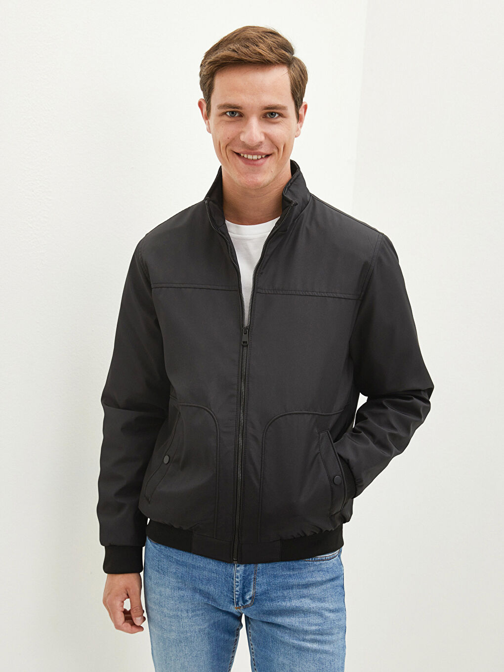 LC Waikiki Comfortable Fit Stand-Up Collar Men's Bomber Jacket -W14474Z8-CVL