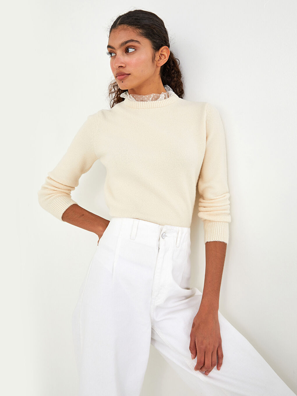 Žena EKRU Džemper -2