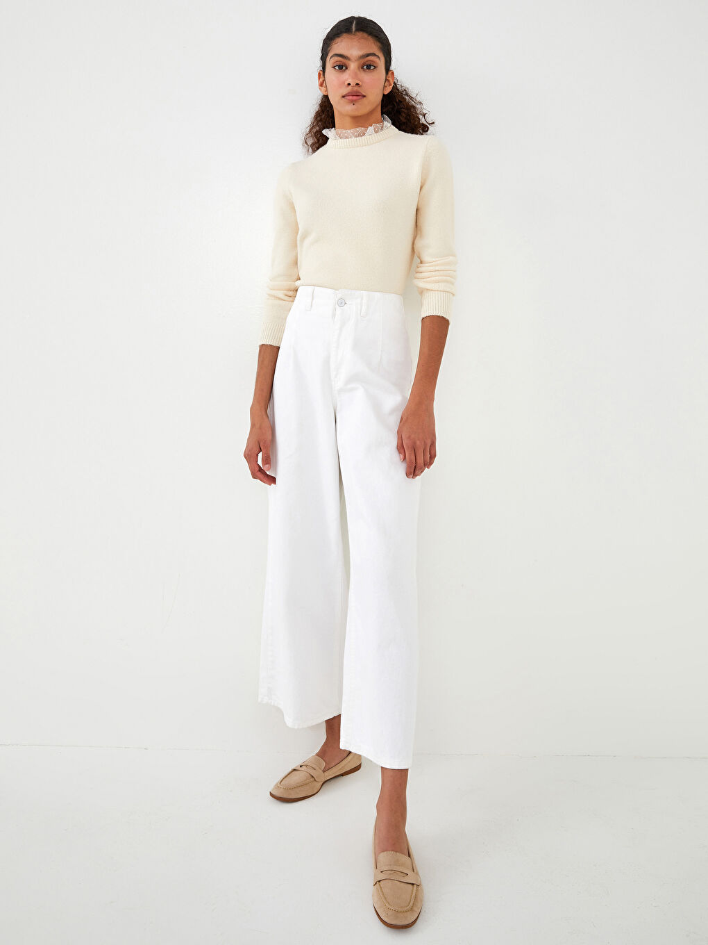 Žena EKRU Džemper -4