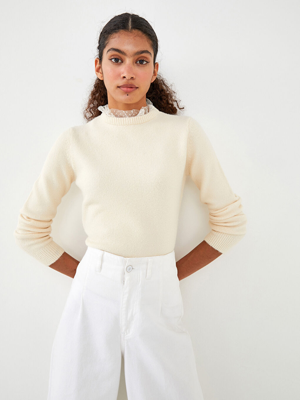 Žena EKRU Džemper -1