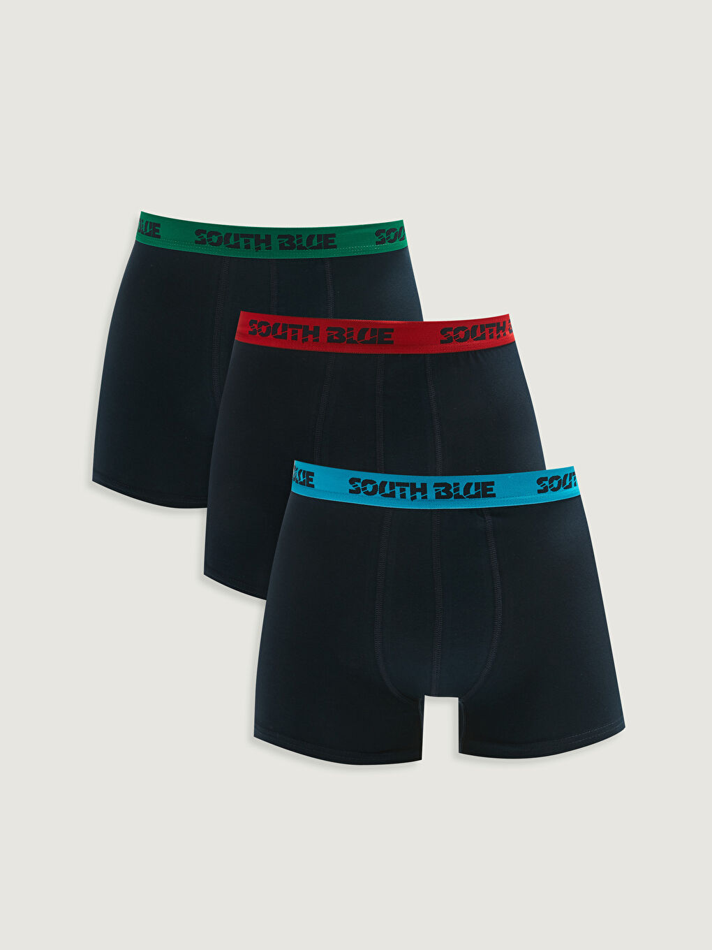 Lacivert Standart Kalıp Pamuklu Esnek Erkek Boxer 3'lü