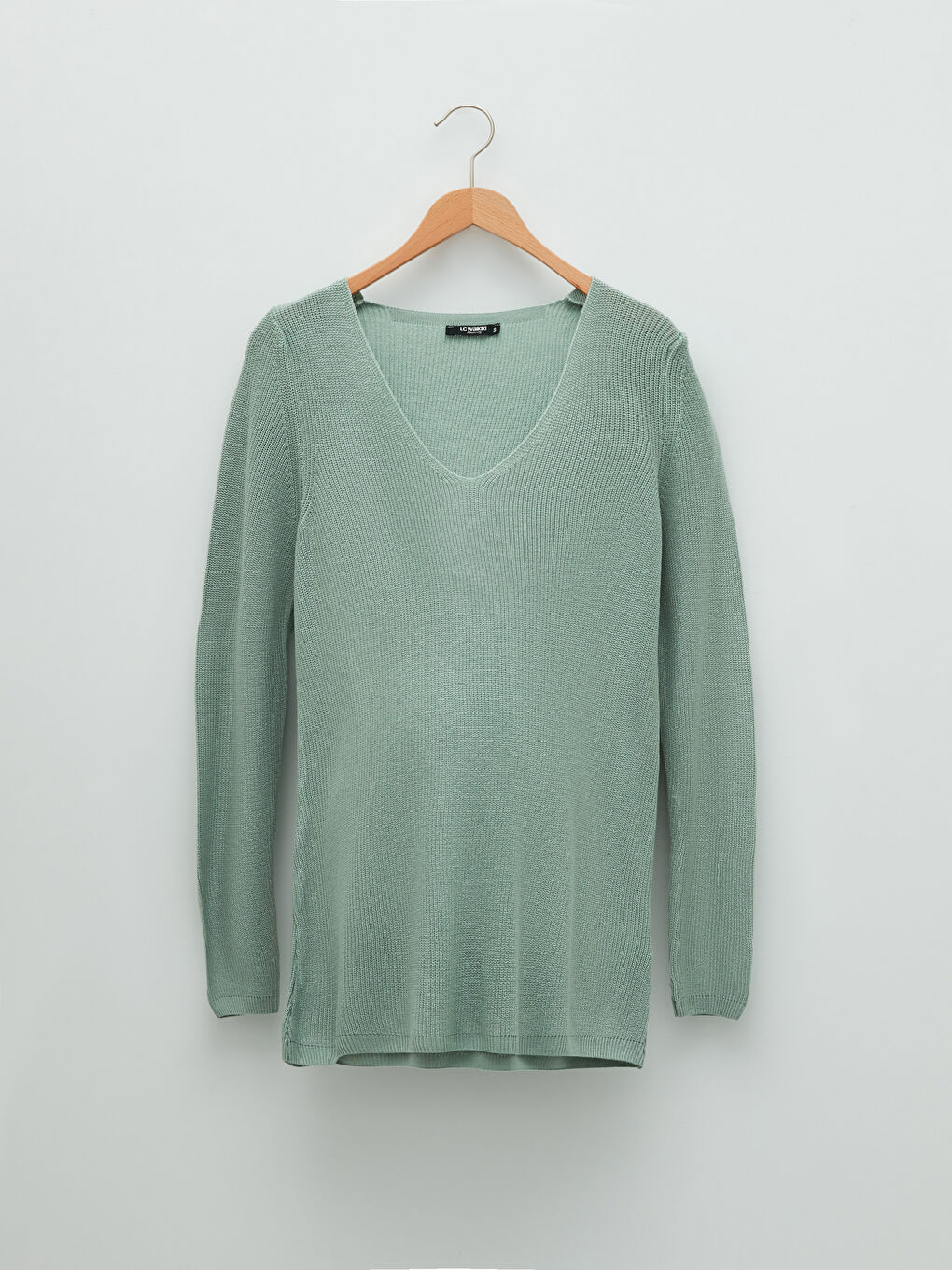 Свитер из трикотажа для беременных с V-образным вырезом, однотонный, с длинным рукавом-5