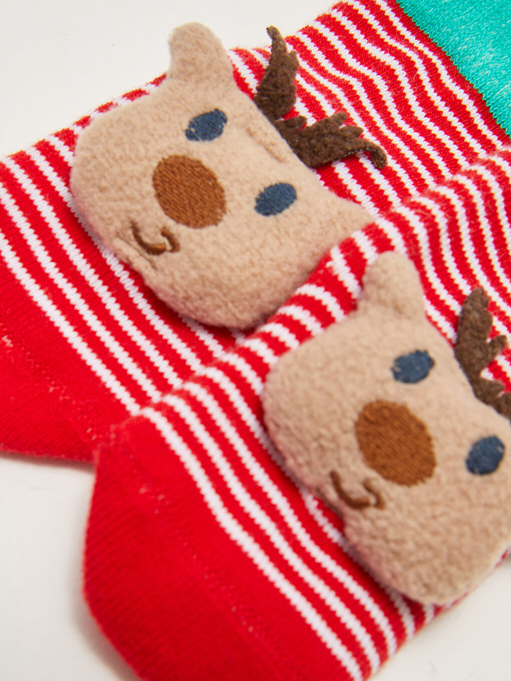 Kırmızı Çizgili Erkek Bebek Ev Çorabı-2