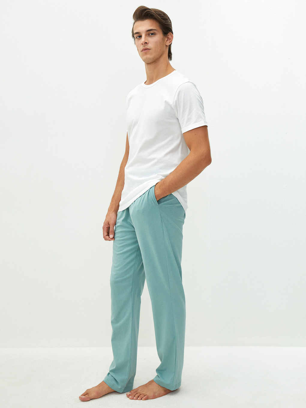 Yeşil Standart Kalıp Erkek Pijama Alt-1