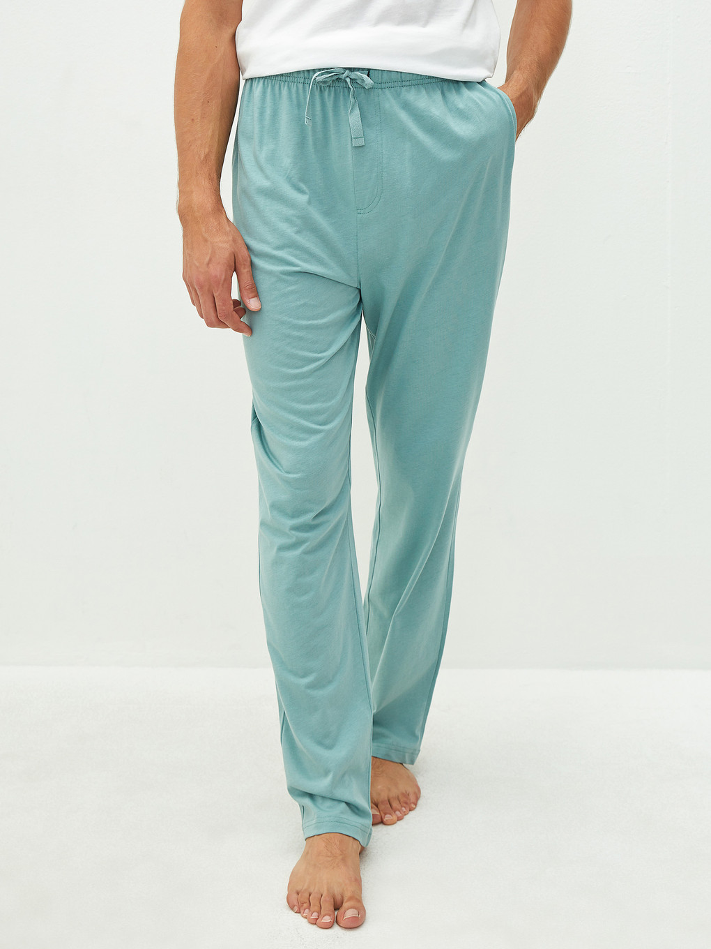 Yeşil Standart Kalıp Erkek Pijama Alt-3