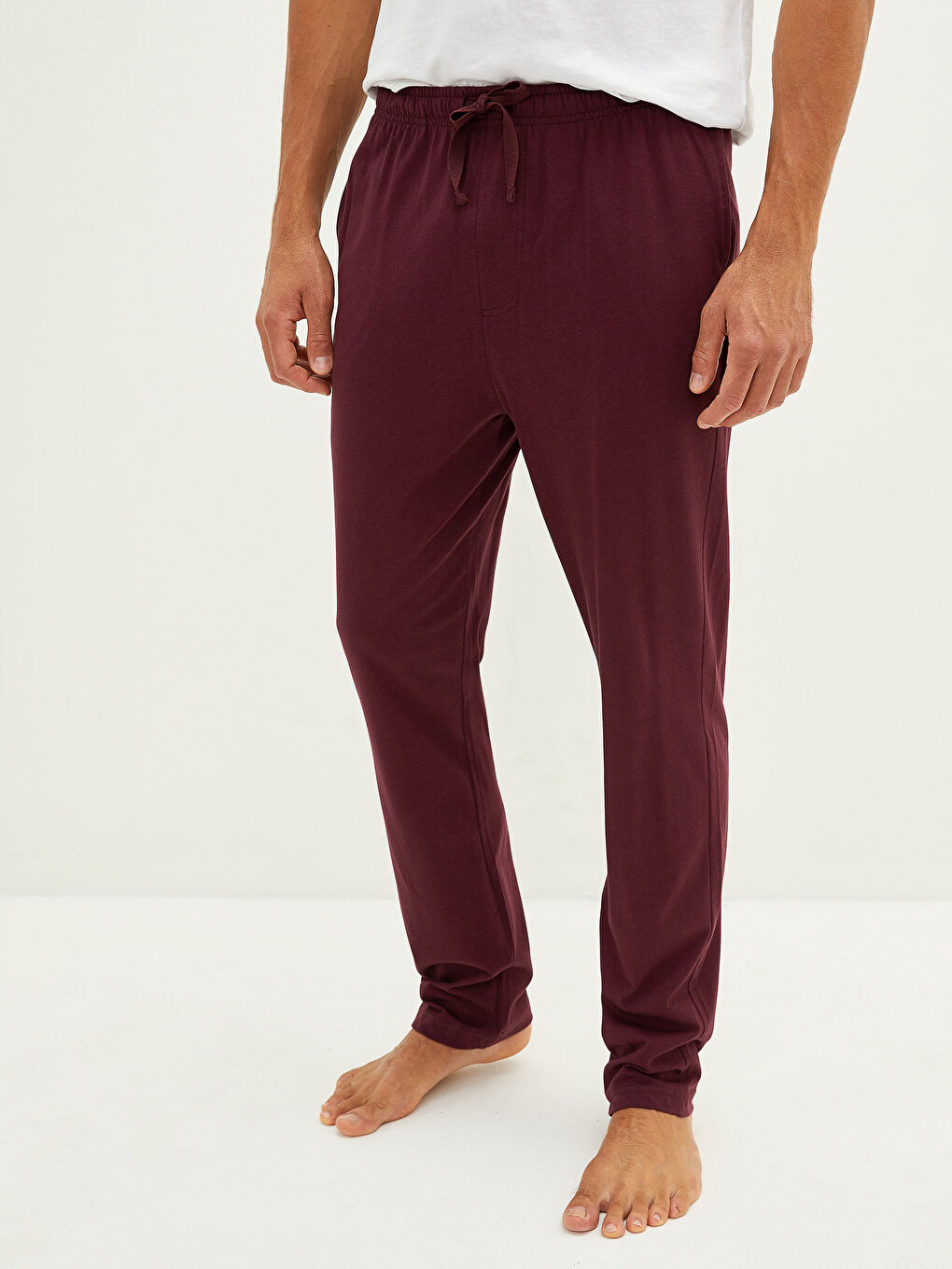 Bordo Standart Kalıp Erkek Pijama Alt-3