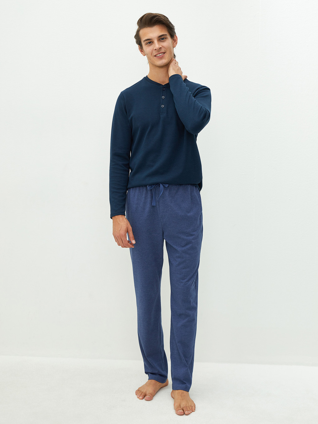 Mavi Standart Kalıp Erkek Pijama Alt