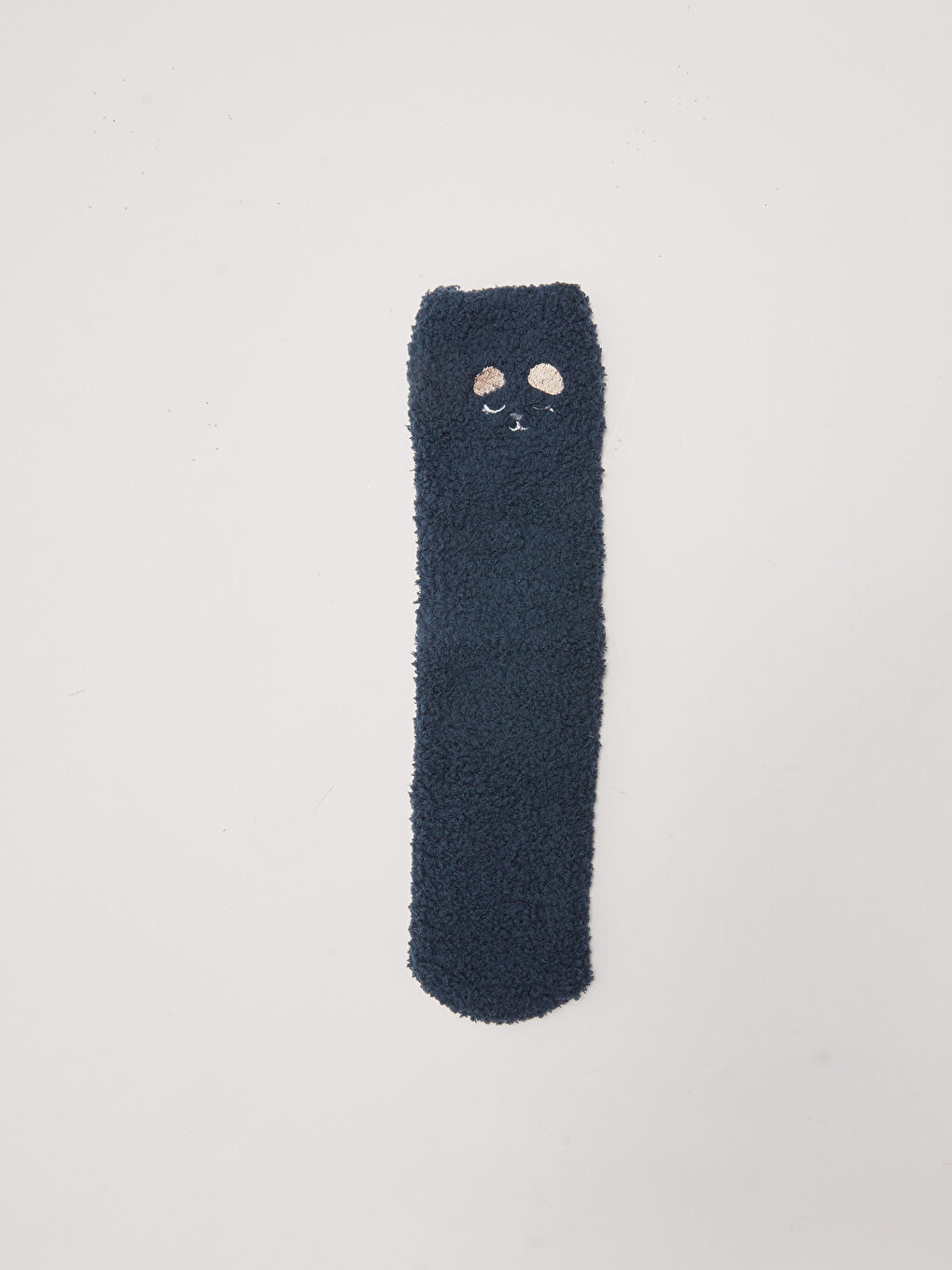 Gri Nakışlı Kaydırmaz Tabanlı Kadın Ev Çorabı-4